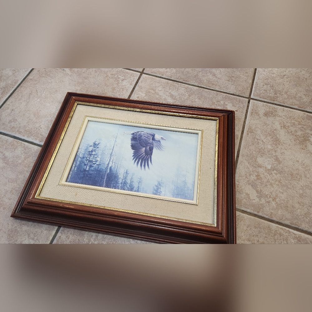 Vintage Solid Wood Frame with Robert Bateman Cut Out Picture - Picture 3 of 10
